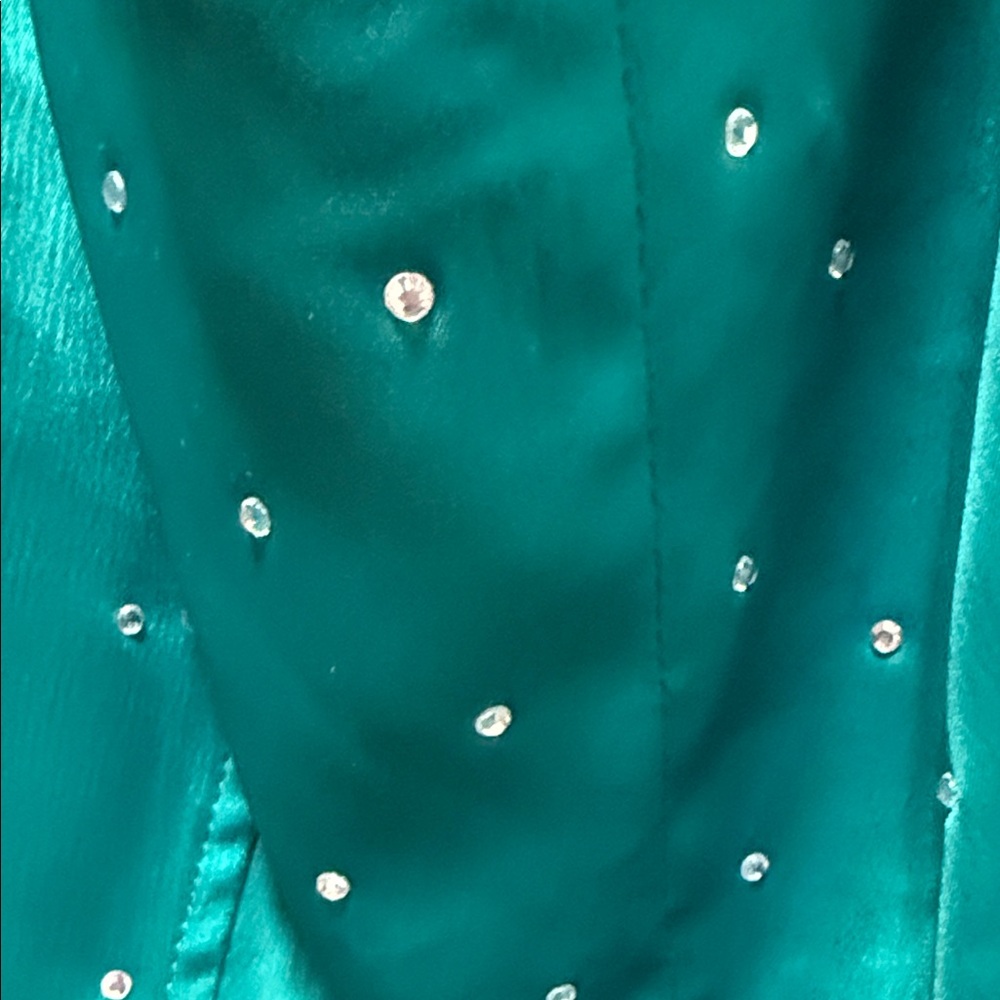 NWT Elegant Green Embellished Crop Top - Picture 5 of 7